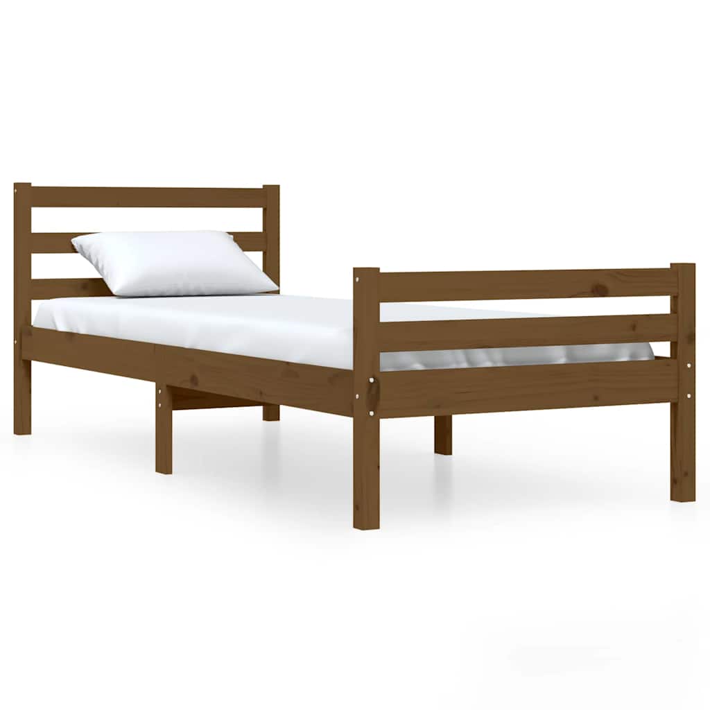 vidaXL Massivholzbett ohne Matratze Honigbraun 75x190 cm