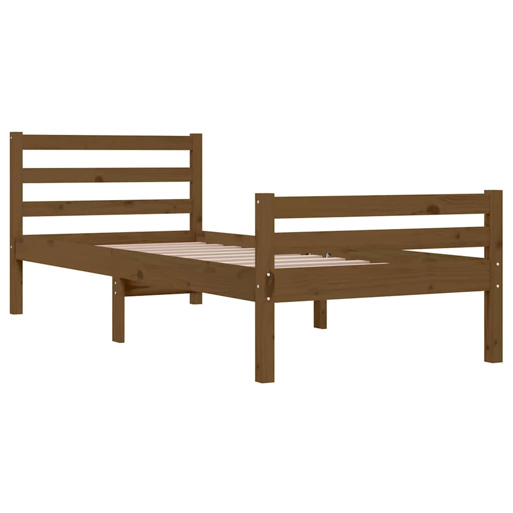 vidaXL Massivholzbett ohne Matratze Honigbraun 75x190 cm