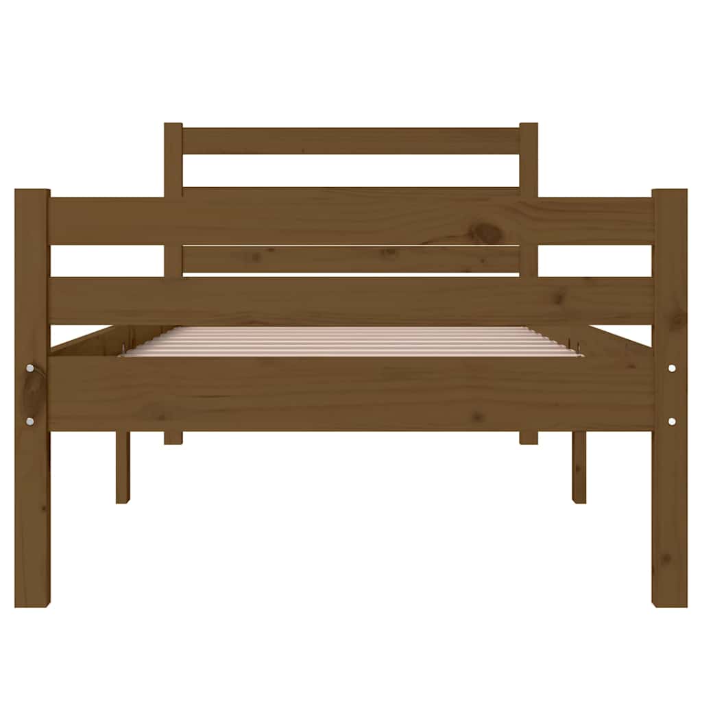 vidaXL Massivholzbett ohne Matratze Honigbraun 75x190 cm