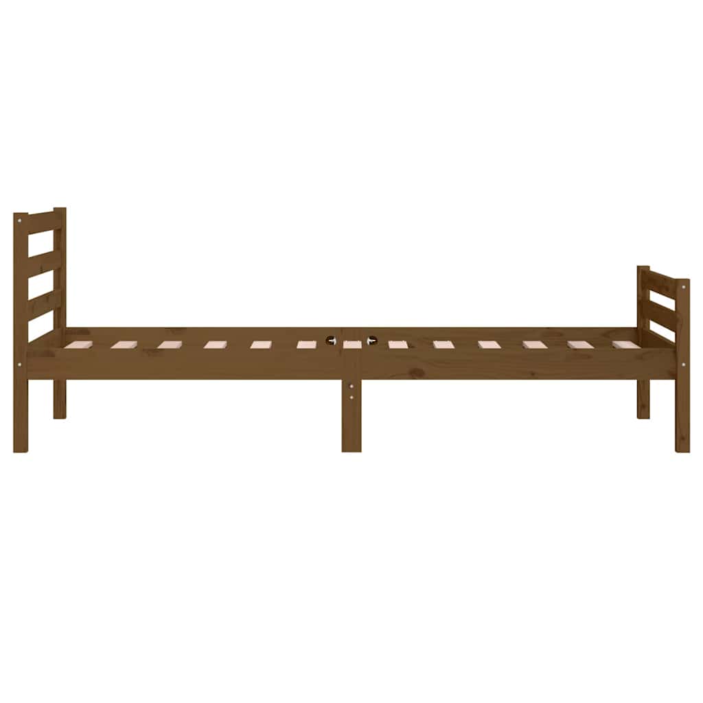 vidaXL Massivholzbett ohne Matratze Honigbraun 75x190 cm