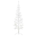 vidaXL Künstlicher Halb-Weihnachtsbaum mit Ständer Schlank Weiß 120 cm