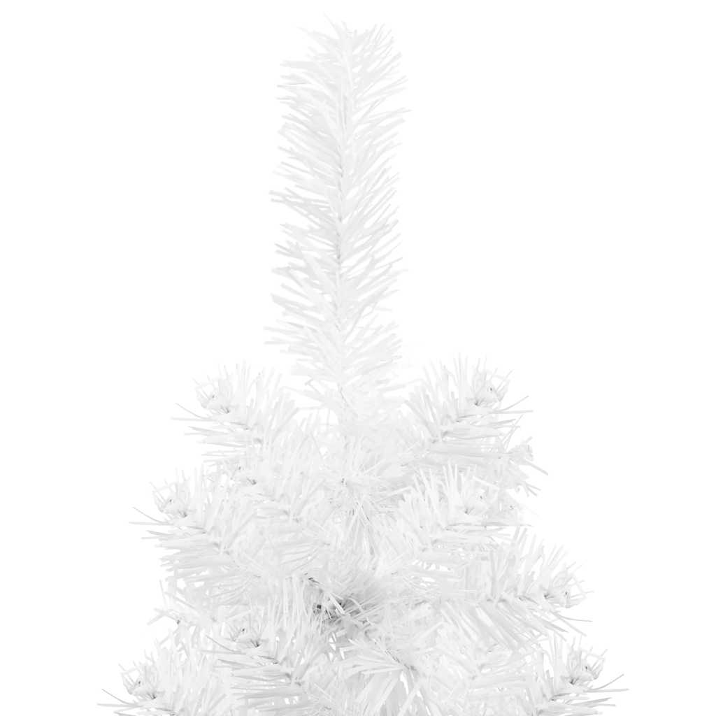 vidaXL Künstlicher Halb-Weihnachtsbaum mit Ständer Schlank Weiß 120 cm