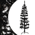 vidaXL Künstlicher Halb-Weihnachtsbaum Ständer Schlank Schwarz 120 cm