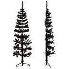 vidaXL Künstlicher Halb-Weihnachtsbaum Ständer Schlank Schwarz 120 cm