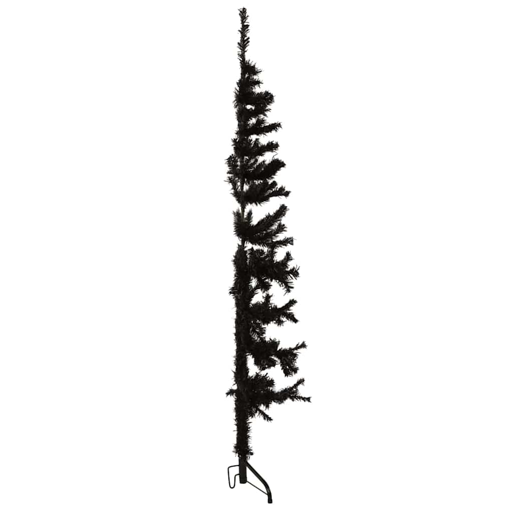 vidaXL Künstlicher Halb-Weihnachtsbaum Ständer Schlank Schwarz 120 cm