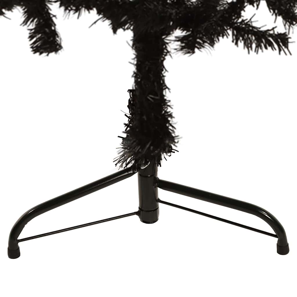 vidaXL Künstlicher Halb-Weihnachtsbaum Ständer Schlank Schwarz 120 cm