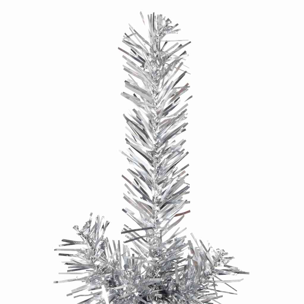vidaXL Künstlicher Halb-Weihnachtsbaum Ständer Schlank Silbern 120 cm