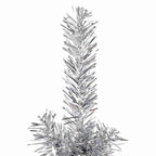 vidaXL Künstlicher Halb-Weihnachtsbaum Ständer Schlank Silbern 120 cm