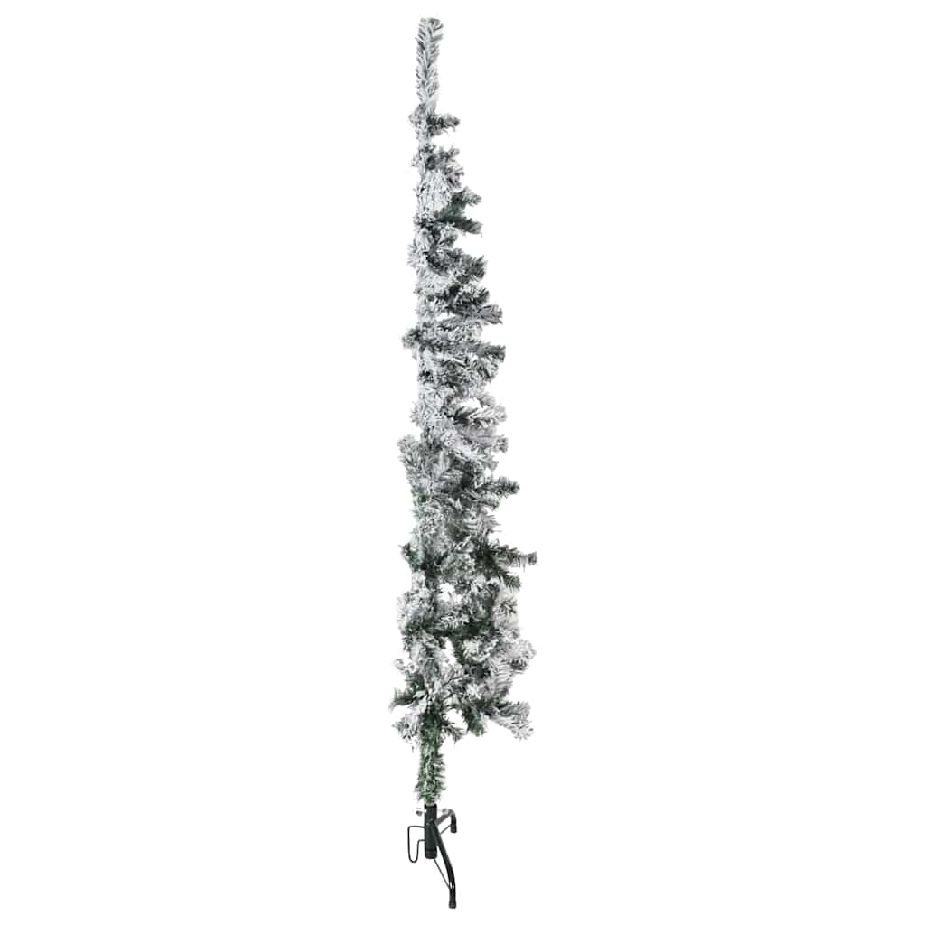 vidaXL Künstlicher Halb-Weihnachtsbaum mit Schnee Schlank 150 cm