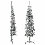 vidaXL Künstlicher Halb-Weihnachtsbaum mit Schnee Schlank 150 cm
