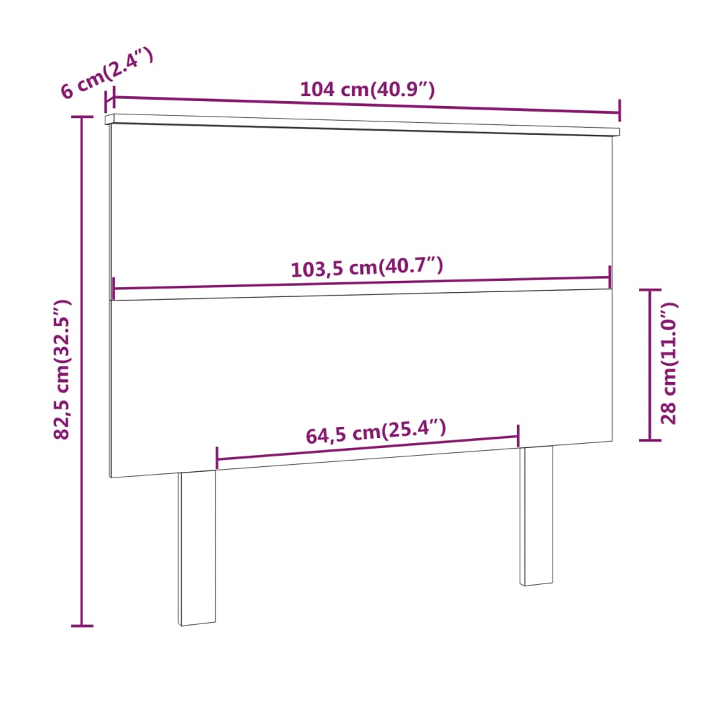 vidaXL Kopfteil Weiß 104x6x82,5 cm cm Massivholz Kiefer