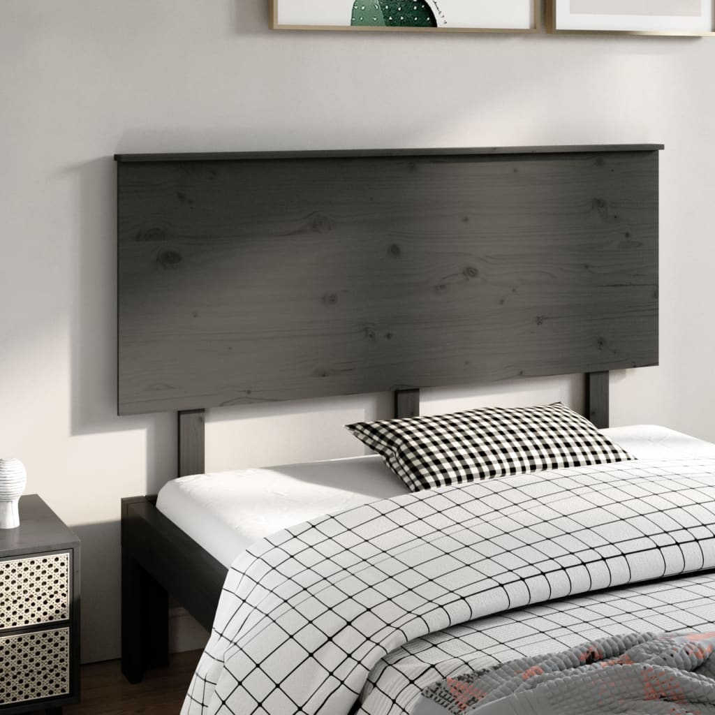 vidaXL Kopfteil Grau 144x6x82,5 Massivholz Kiefer