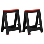 vidaXL Arbeitsböcke 2 Stk. Klappbar Schwarz & Rot Polypropylen 350 kg