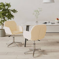 vidaXL Esszimmerstühle 2 Stk. Drehbar Creme Stoff
