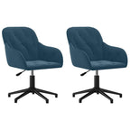 vidaXL Esszimmerstühle 2 Stk. Drehbar Blau Samt