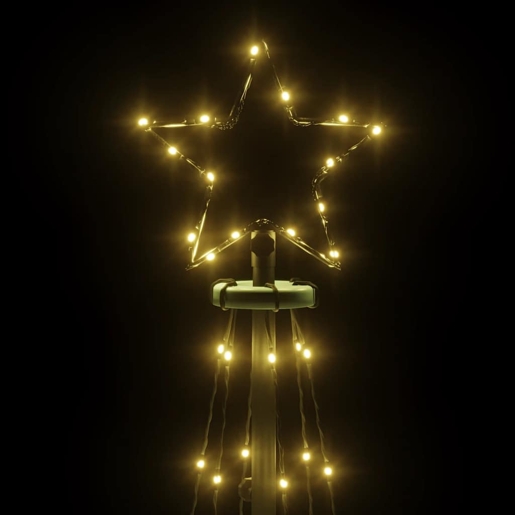 vidaXL LED-Weihnachtsbaum Kegelform Warmweiß 108 LEDs 70x180 cm