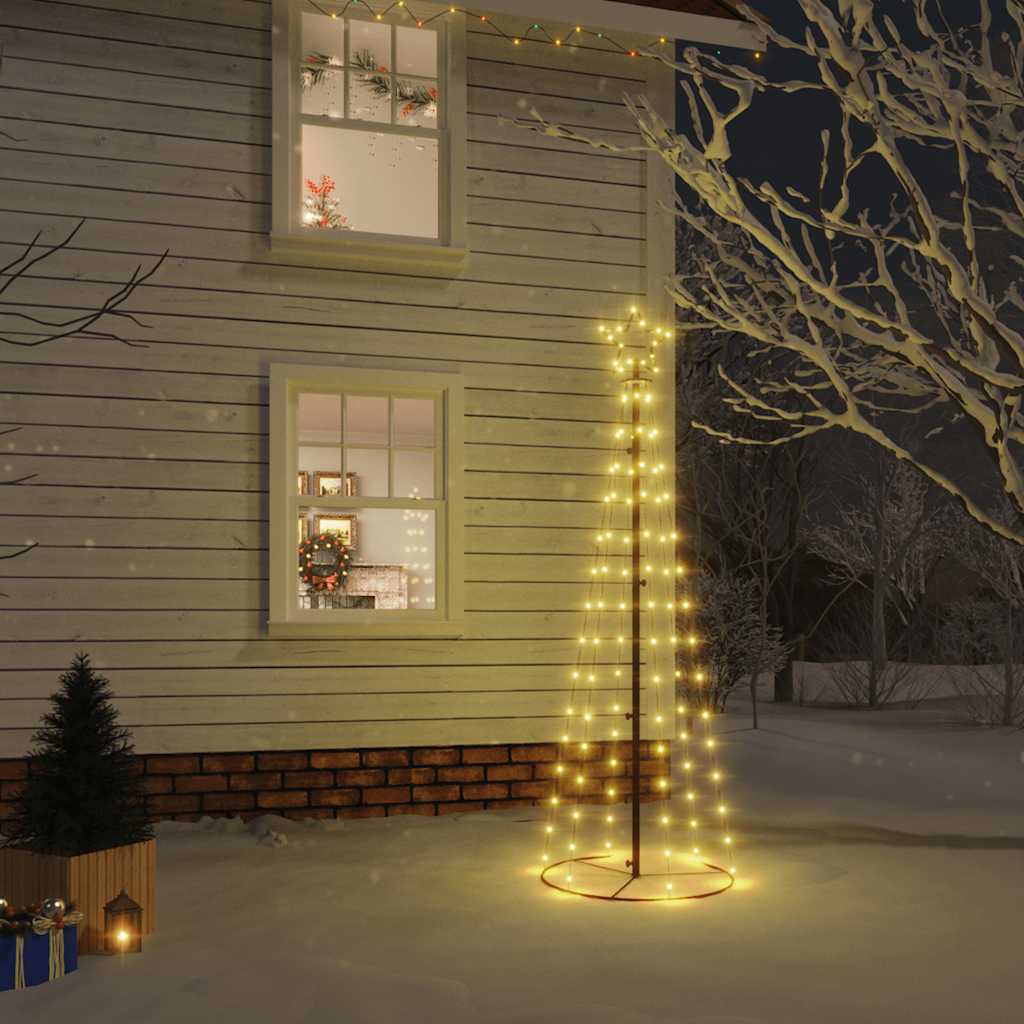 vidaXL LED-Weihnachtsbaum Kegelform Warmweiß 108 LEDs 70x180 cm