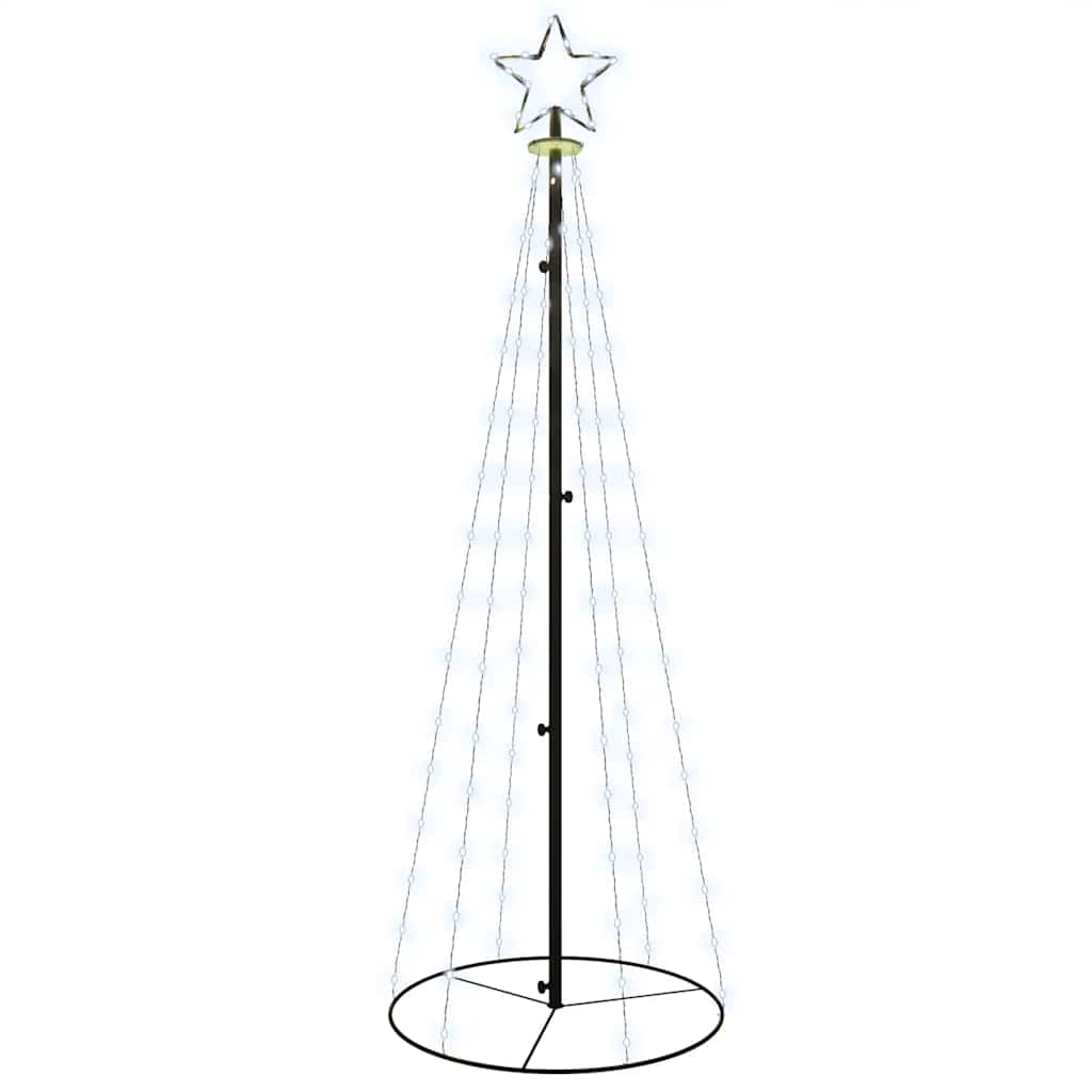 vidaXL LED-Weihnachtsbaum Kegelform Kaltweiß 108 LEDs 70x180 cm