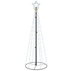 vidaXL LED-Weihnachtsbaum Kegelform Kaltweiß 108 LEDs 70x180 cm