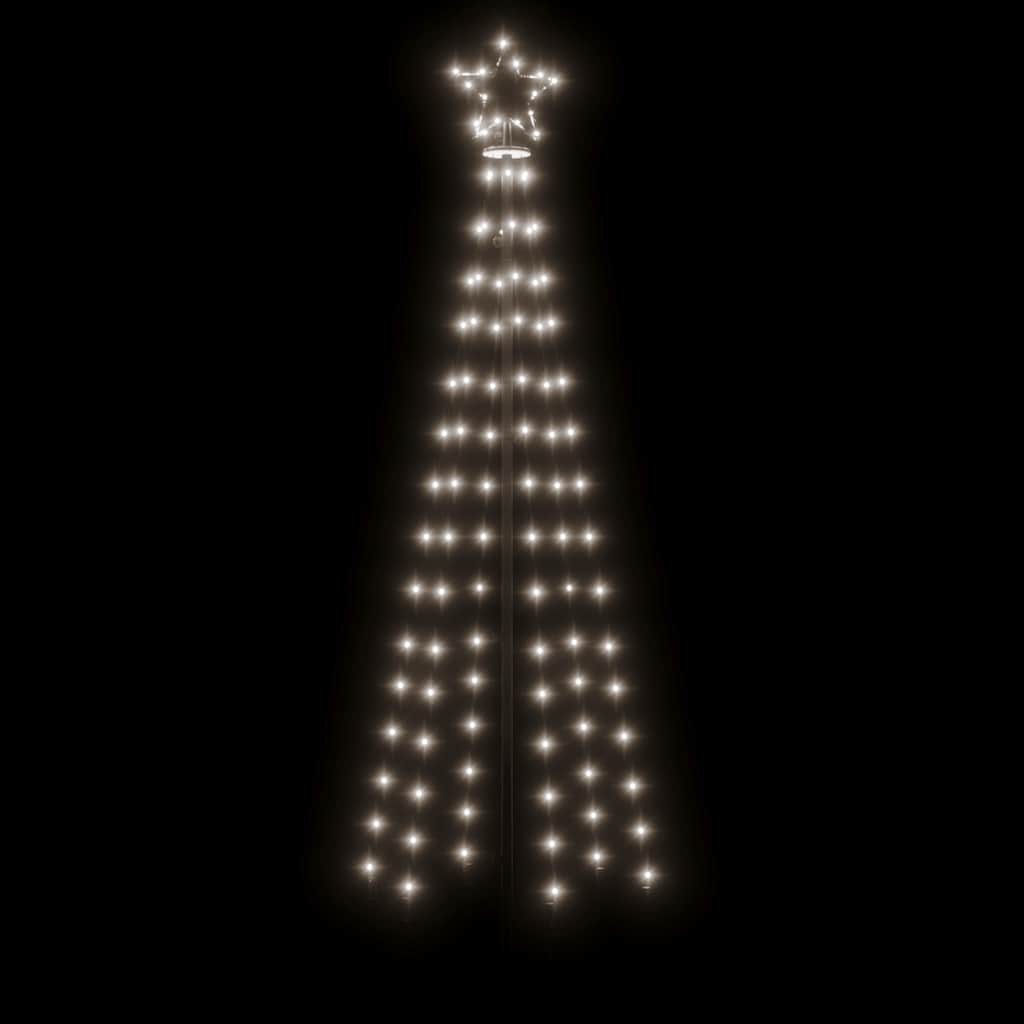 vidaXL LED-Weihnachtsbaum Kegelform Kaltweiß 108 LEDs 70x180 cm