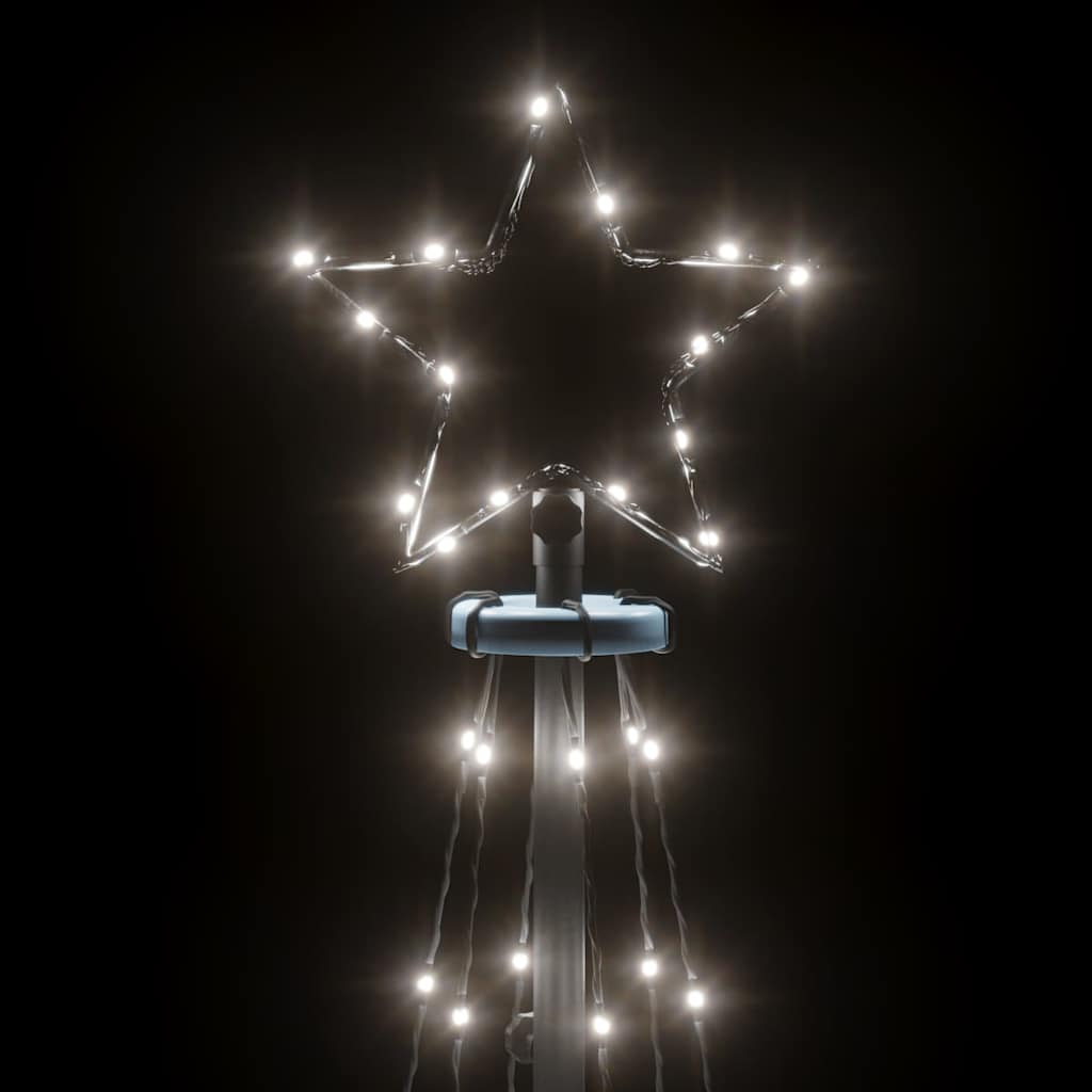 vidaXL LED-Weihnachtsbaum Kegelform Kaltweiß 108 LEDs 70x180 cm