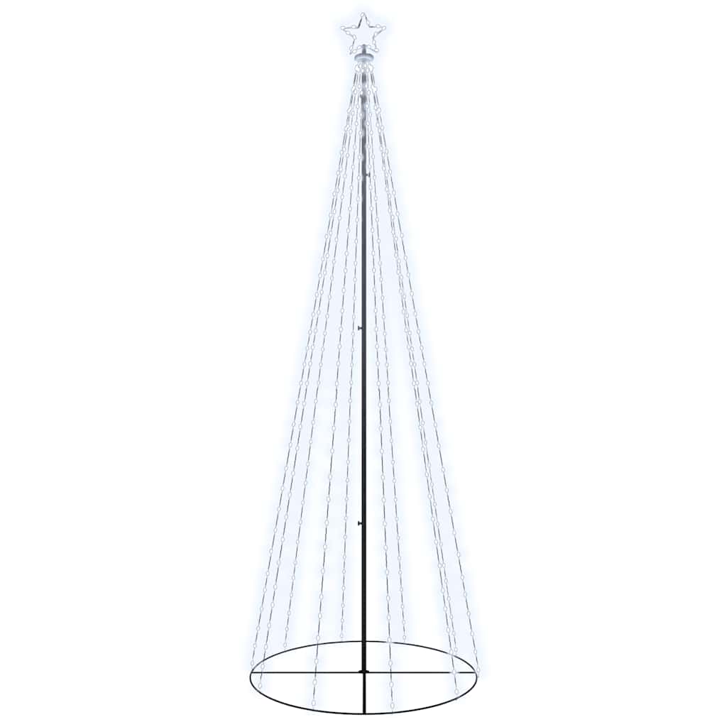 vidaXL LED-Weihnachtsbaum Kegelform Kaltweiß 310 LEDs 100x300 cm