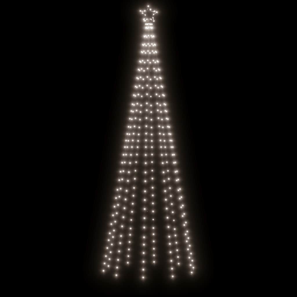 vidaXL LED-Weihnachtsbaum Kegelform Kaltweiß 310 LEDs 100x300 cm