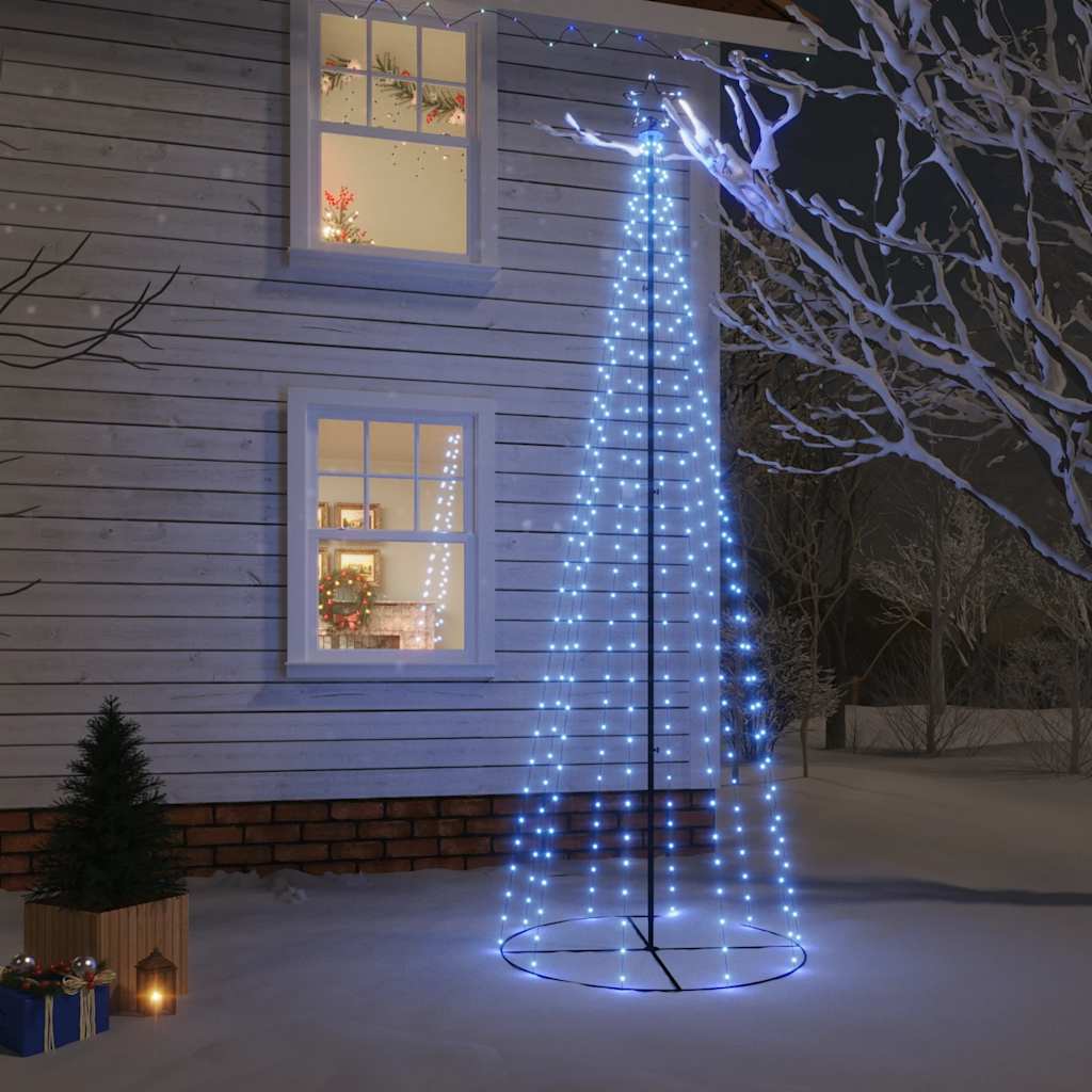 vidaXL LED-Weihnachtsbaum Kegelform Blau 310 LEDs 100x300 cm