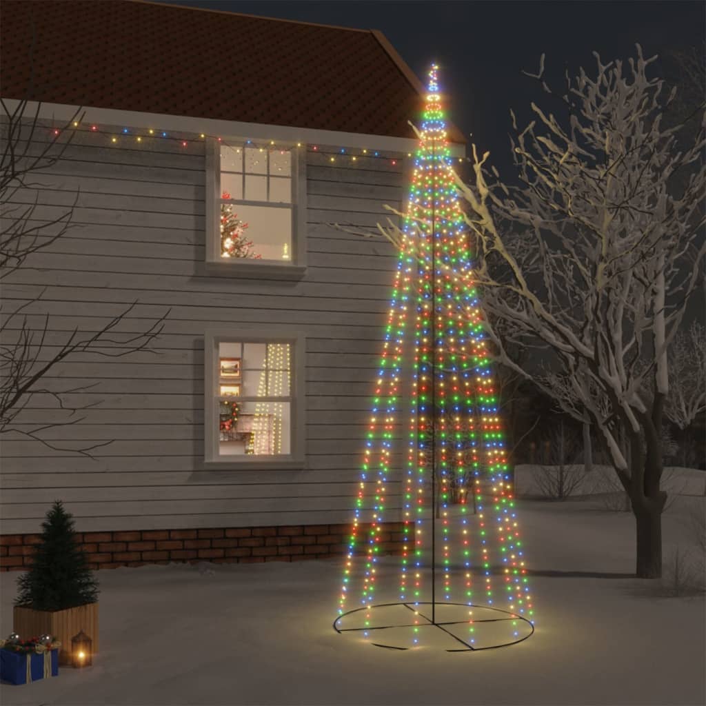 vidaXL LED-Weihnachtsbaum Kegelform Mehrfarbig 732 LEDs 160x500 cm