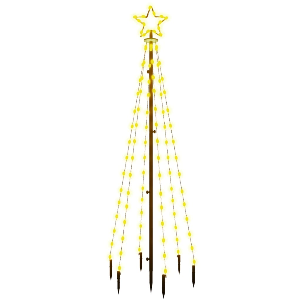 vidaXL LED-Weihnachtsbaum mit Erdnägeln Warmweiß 108 LEDs 180 cm