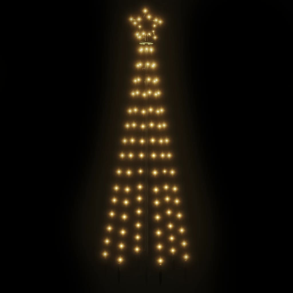 vidaXL LED-Weihnachtsbaum mit Erdnägeln Warmweiß 108 LEDs 180 cm