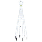 vidaXL LED-Weihnachtsbaum mit Erdnägeln Kaltweiß 108 LEDs 180 cm