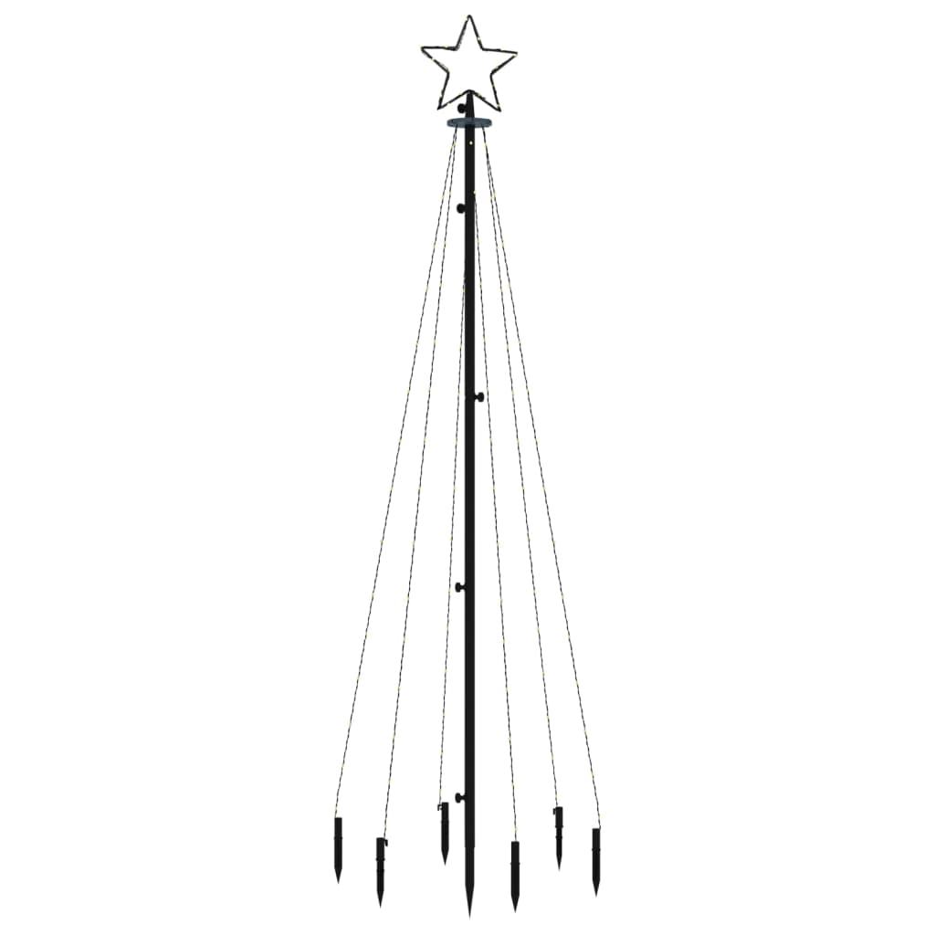 vidaXL LED-Weihnachtsbaum mit Erdnägeln Kaltweiß 108 LEDs 180 cm