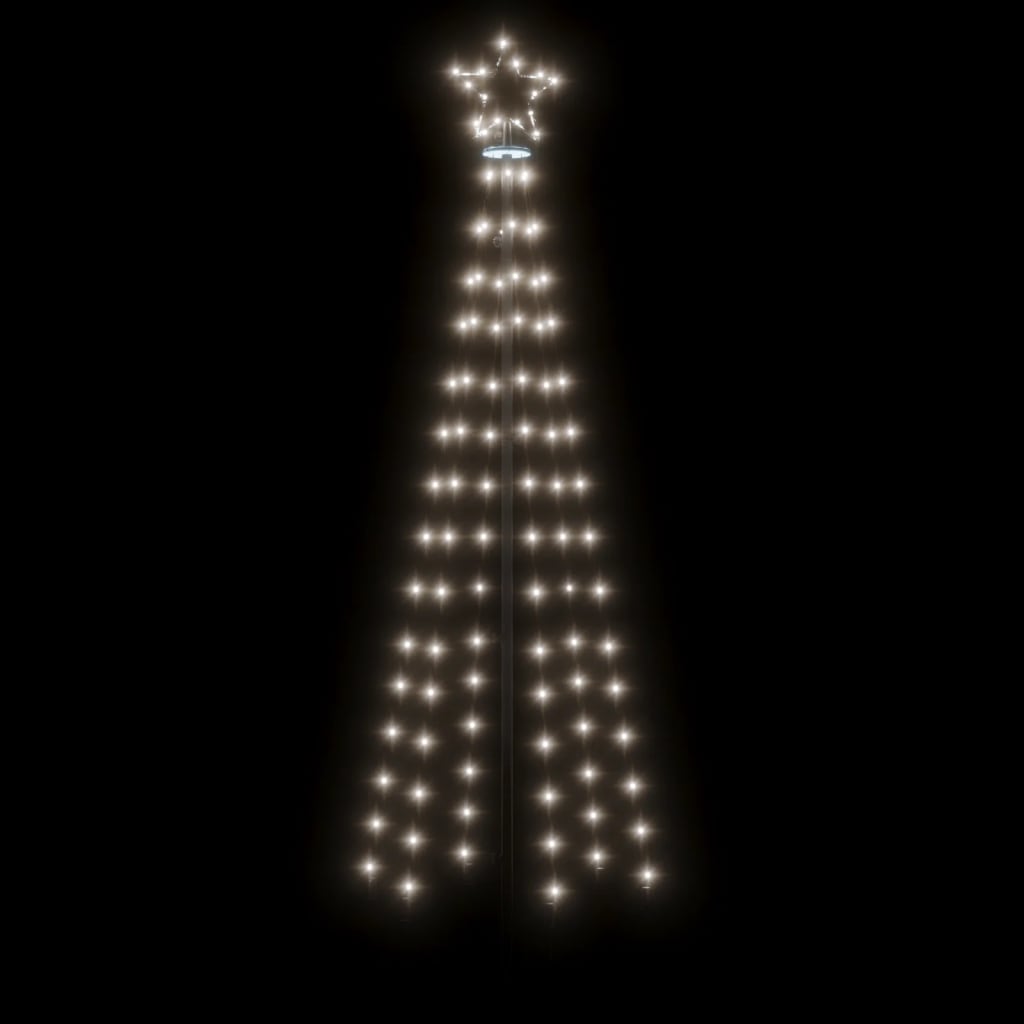 vidaXL LED-Weihnachtsbaum mit Erdnägeln Kaltweiß 108 LEDs 180 cm