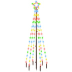 vidaXL LED-Weihnachtsbaum mit Erdnägeln Mehrfarbig 108 LEDs 180 cm