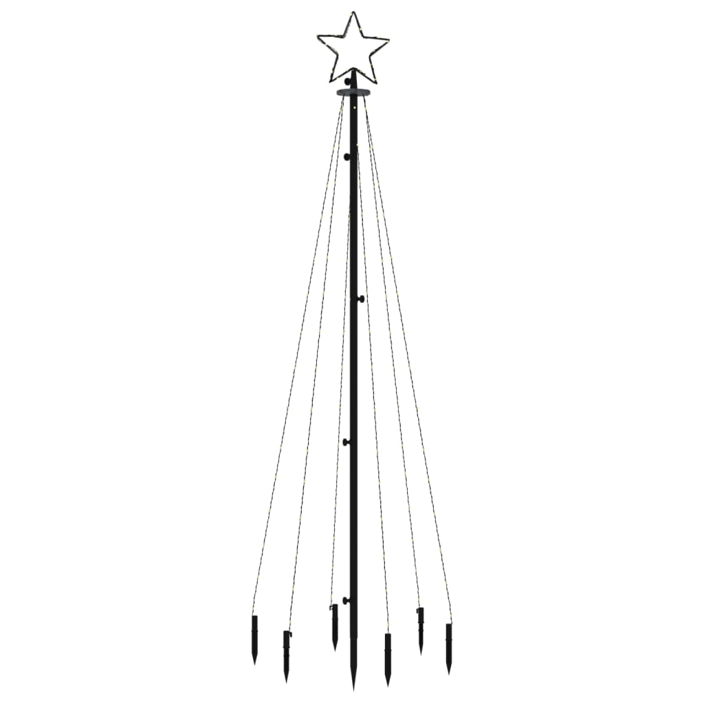vidaXL LED-Weihnachtsbaum mit Erdnägeln Mehrfarbig 108 LEDs 180 cm