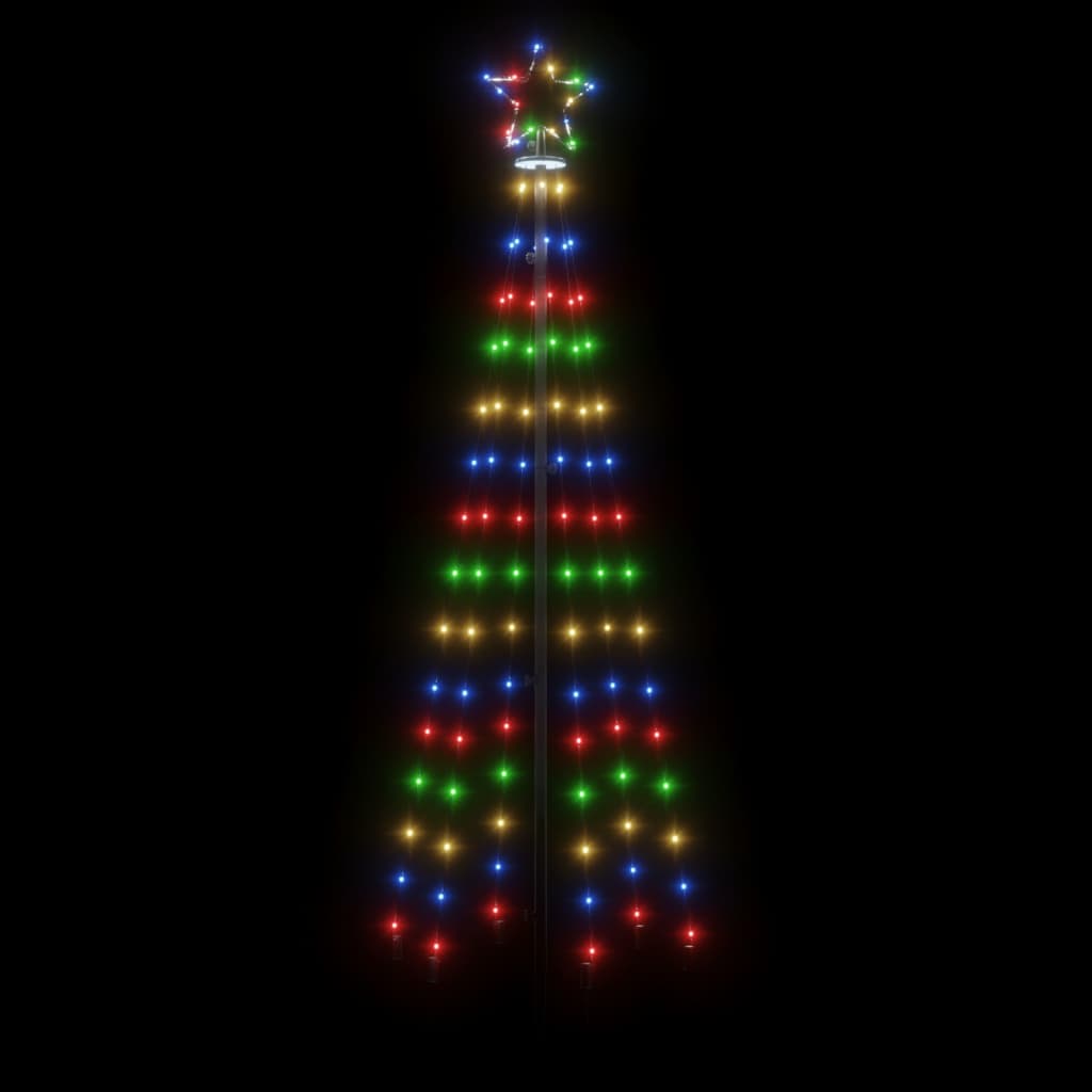 vidaXL LED-Weihnachtsbaum mit Erdnägeln Mehrfarbig 108 LEDs 180 cm