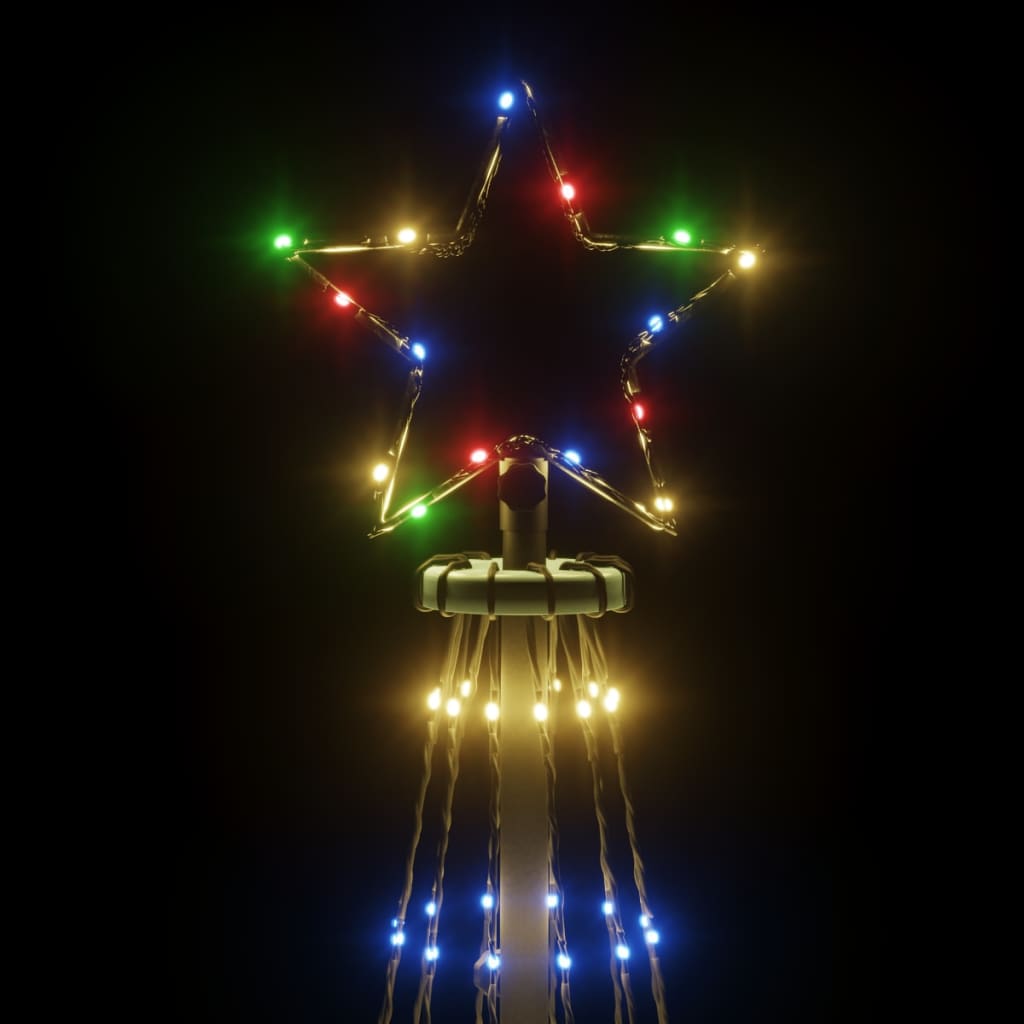 vidaXL LED-Weihnachtsbaum mit Erdnägeln Mehrfarbig 108 LEDs 180 cm