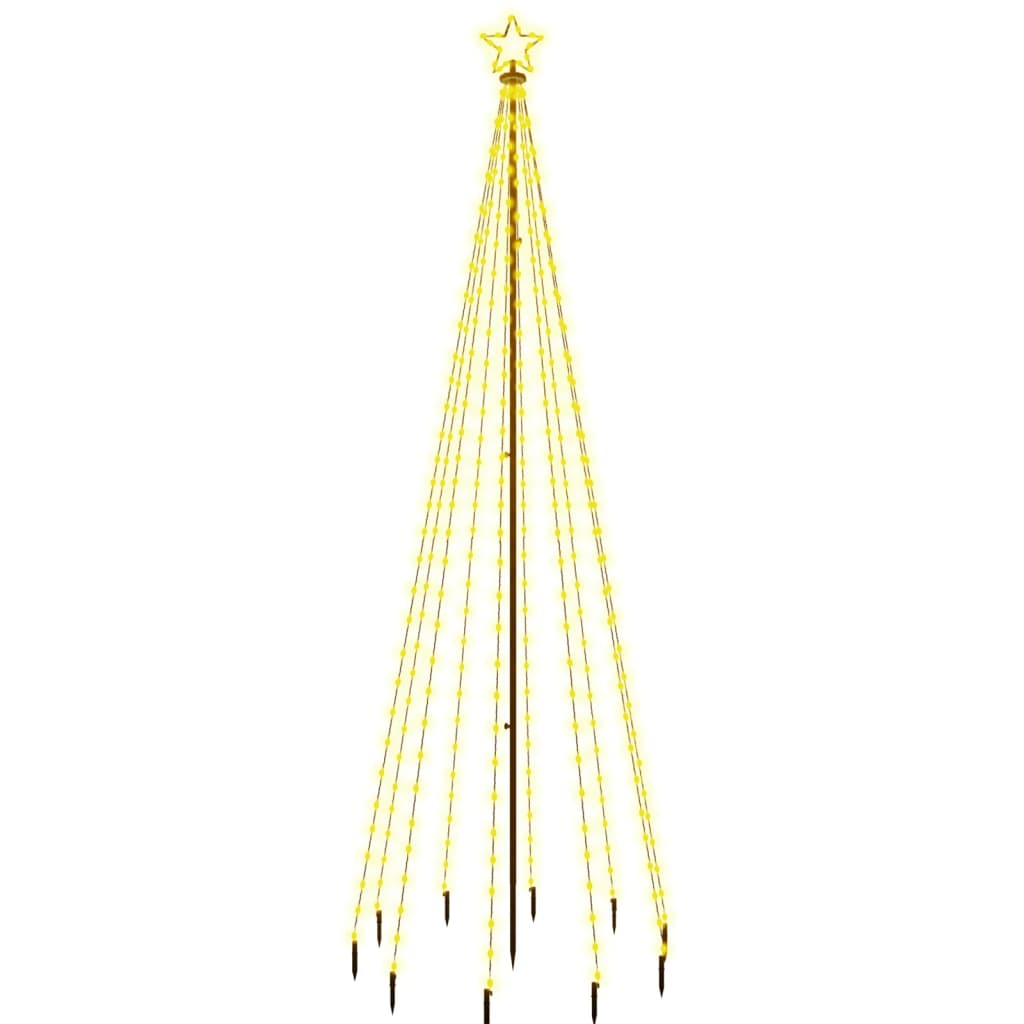 vidaXL LED-Weihnachtsbaum mit Erdnägeln Warmweiß 310 LEDs 300 cm