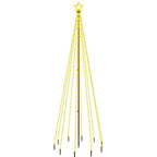 vidaXL LED-Weihnachtsbaum mit Erdnägeln Warmweiß 310 LEDs 300 cm