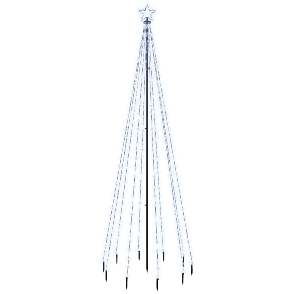 vidaXL LED-Weihnachtsbaum mit Erdnägeln Kaltweiß 310 LEDs 300 cm