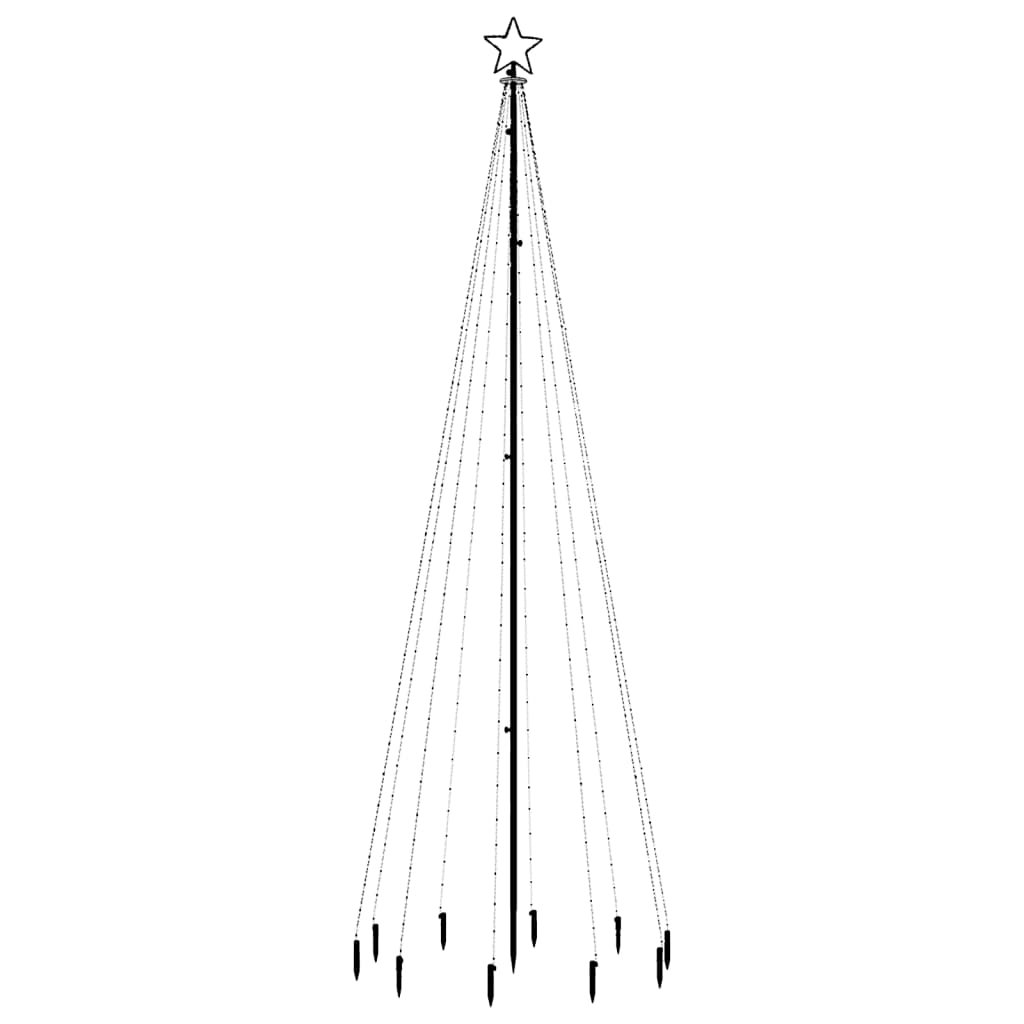 vidaXL LED-Weihnachtsbaum mit Erdnägeln Kaltweiß 310 LEDs 300 cm