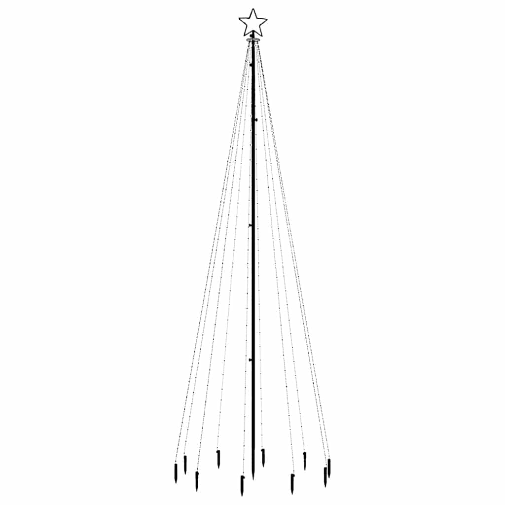 vidaXL LED-Weihnachtsbaum mit Erdnägeln Mehrfarbig 310 LEDs 300 cm