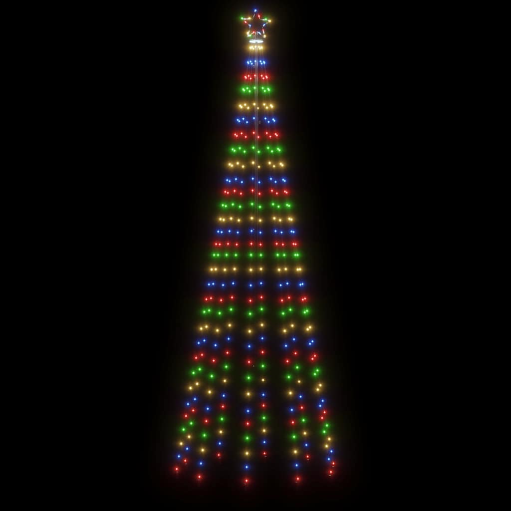 vidaXL LED-Weihnachtsbaum mit Erdnägeln Mehrfarbig 310 LEDs 300 cm