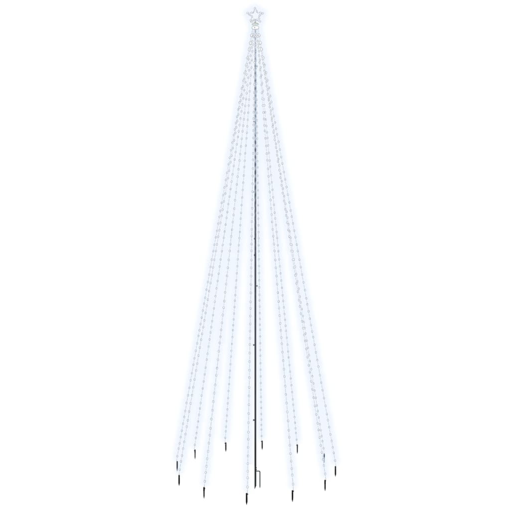 vidaXL LED-Weihnachtsbaum mit Erdnägeln Kaltweiß 732 LEDs 500 cm