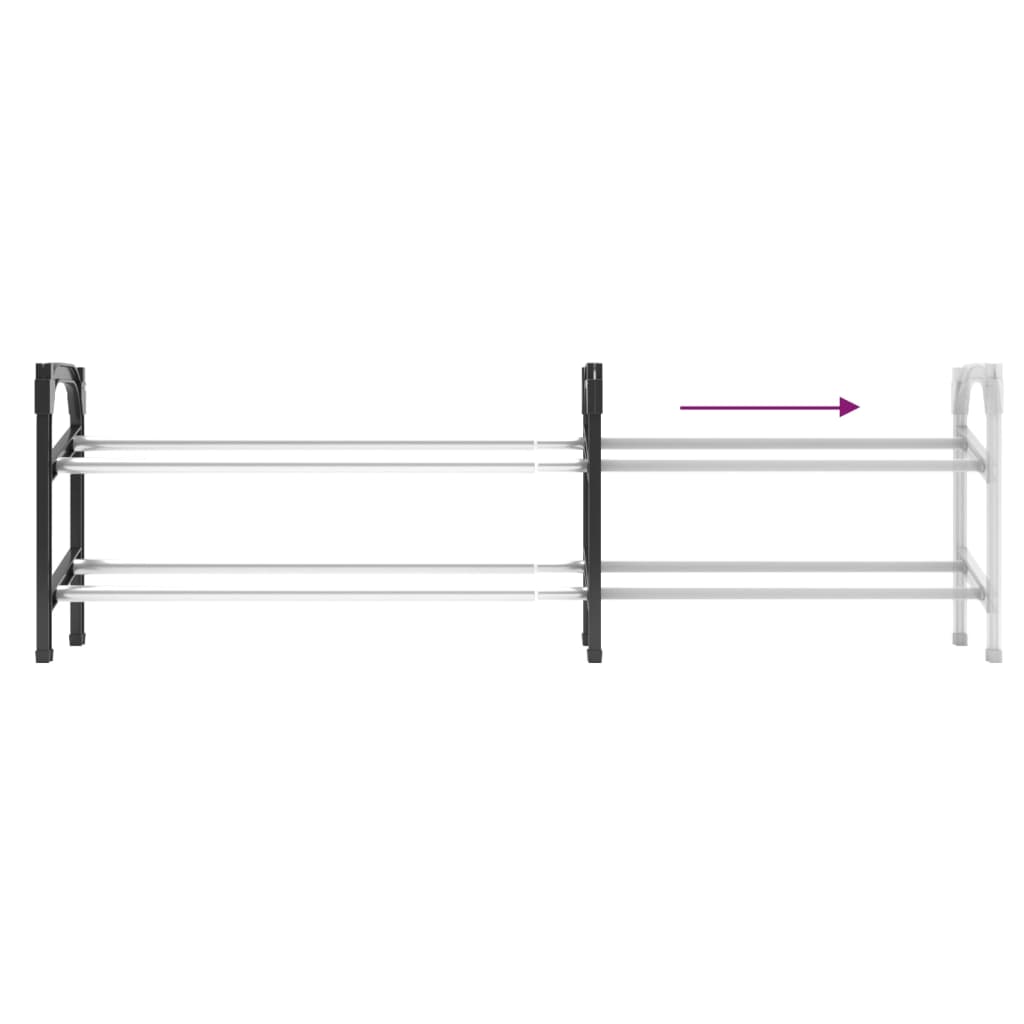 vidaXL Schuhregal mit 2 Ablagen Ausziehbar 119x24x37 cm
