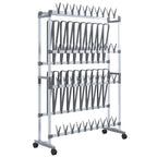 vidaXL Schuhregal mit Rollen Silbern 89x27x120 cm