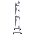 vidaXL Schuhregal mit Rollen Silbern 89x27x120 cm