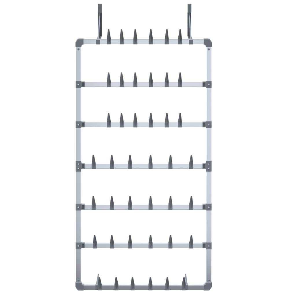 vidaXL Hängender Schuhe-Organizer Silbern 66x13x139 cm