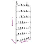 vidaXL Hängender Schuhe-Organizer Silbern 66x13x139 cm